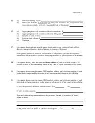 Form MLOE-1 Notice Claiming Maryland Limited Offering Exemption (Mloe) - Maryland, Page 4