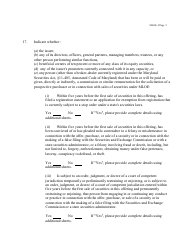 Form MLOE-1 Notice Claiming Maryland Limited Offering Exemption (Mloe) - Maryland, Page 5