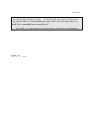 Form MLOE-1 Notice Claiming Maryland Limited Offering Exemption (Mloe) - Maryland, Page 7