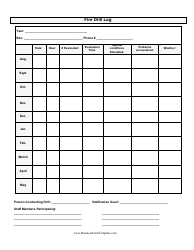&quot;Fire Drill Log Template&quot;