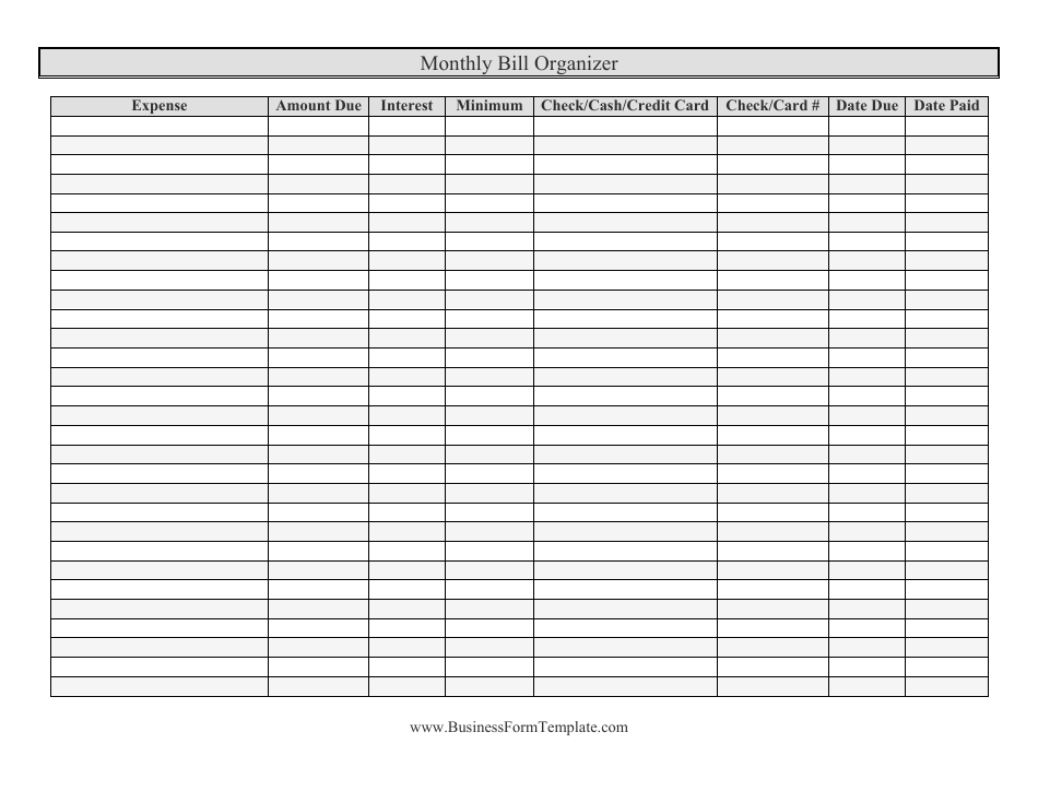 monthly-bill-organizer-template-excel