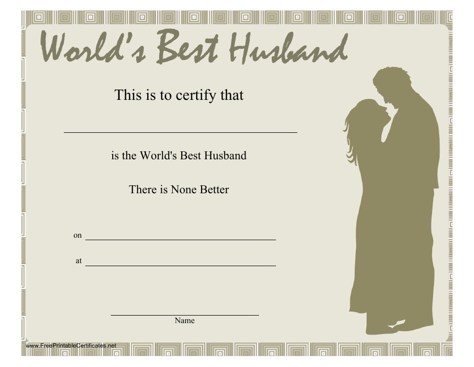 World's Best Husband Certificate Template - Exclusive Design