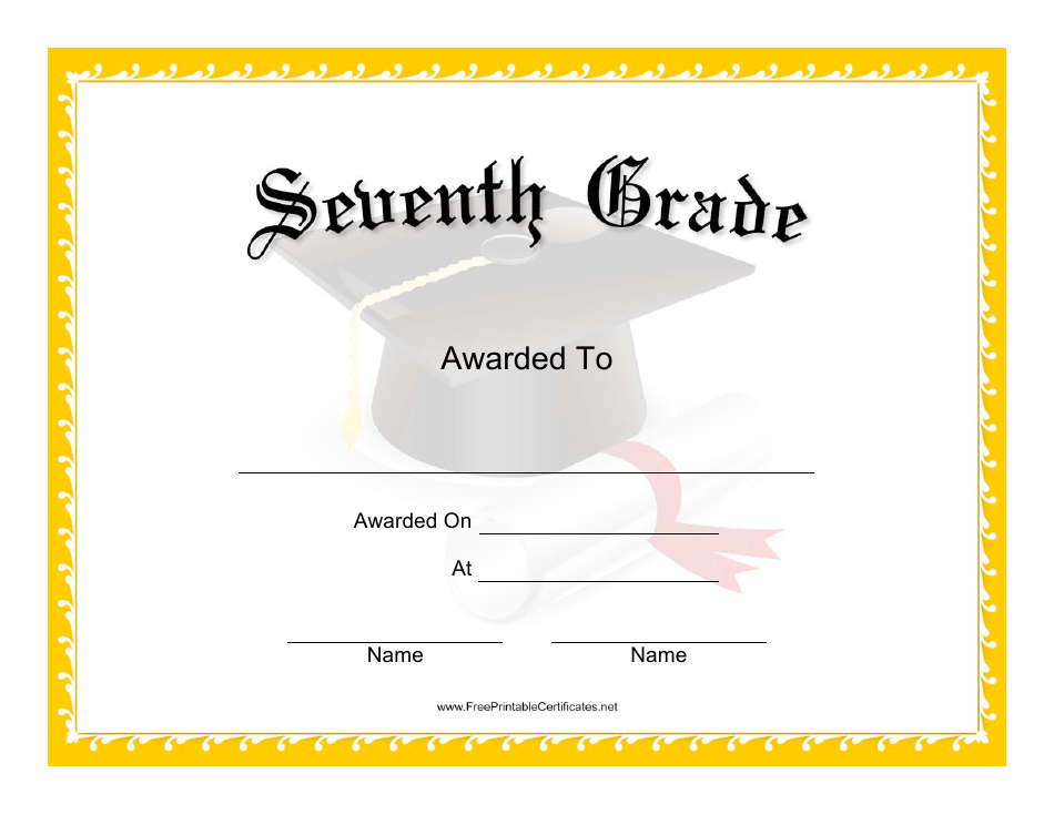 Seventh Grade Certificate Template, Page 1