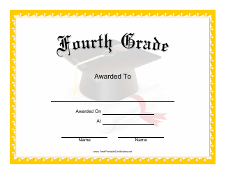 Document preview: Fourth Grade Certificate Template