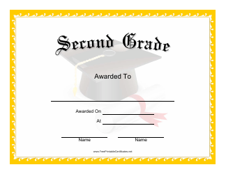 &quot;Second Grade Certificate Template&quot;