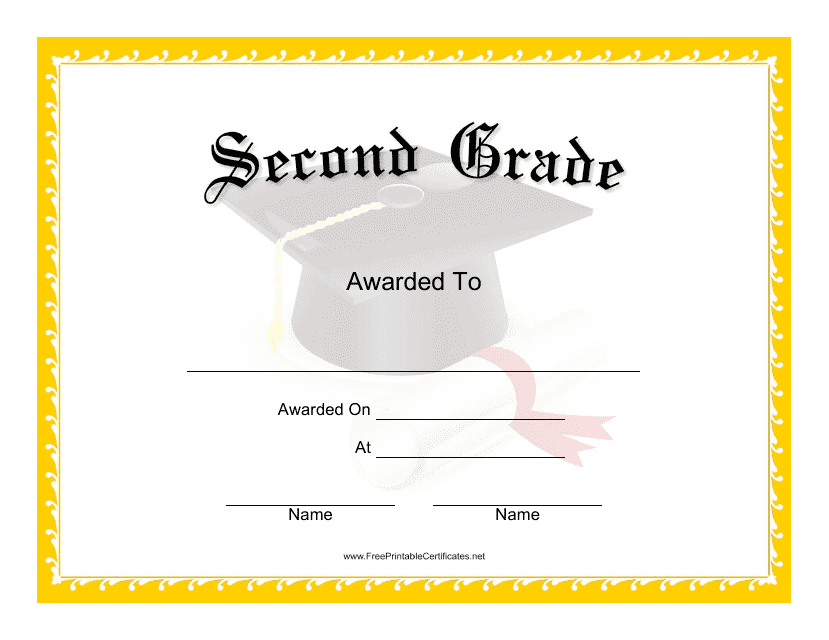 &quot;Second Grade Certificate Template&quot; Download Pdf