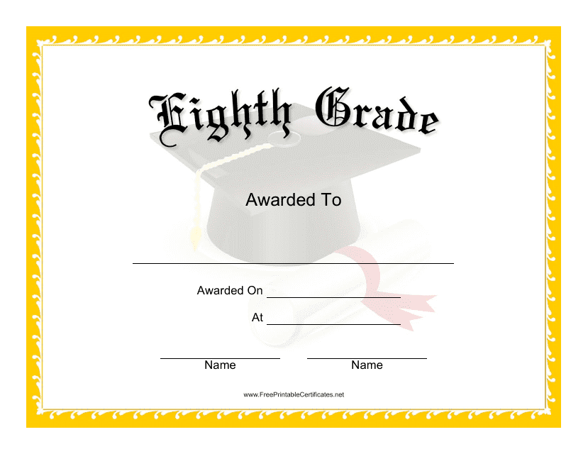Eighth Grade Certificate Template Download Pdf