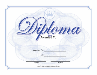 Document preview: Diploma Certificate Template - Dark Blue