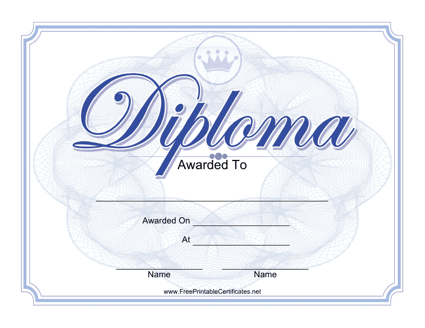 Diploma Certificate Template - Dark Blue