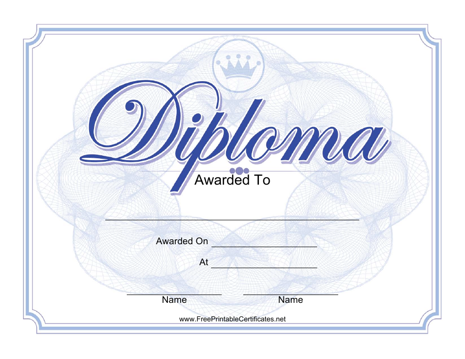 Diploma Certificate Template - Dark Blue Download Printable PDF ...