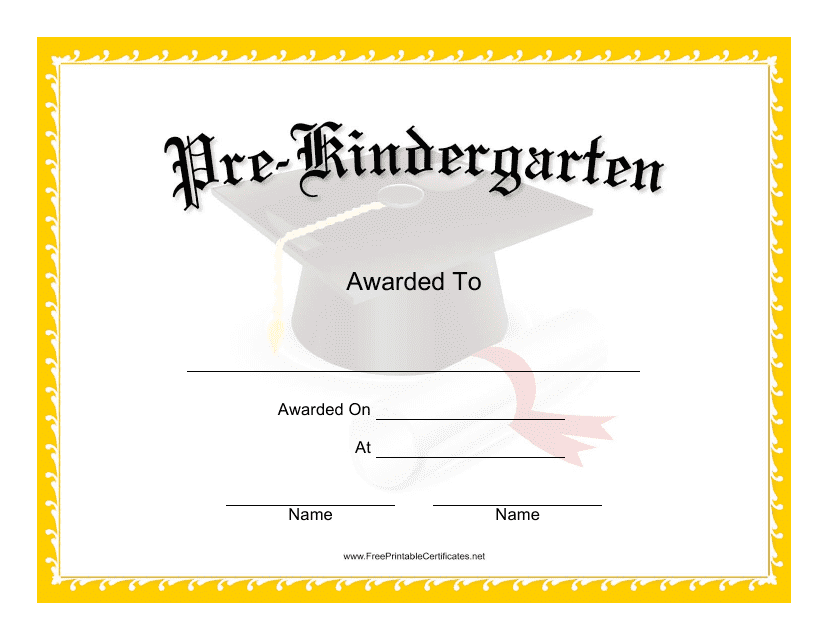Pre Kindergarten Graduation Certificate Template Printable Pre Kindergarten Graduation Certificate Template Pdf