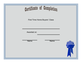 Document preview: First Time Home Buyers Certificate Template