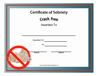 Crack Free Certificate of Sobriety Template