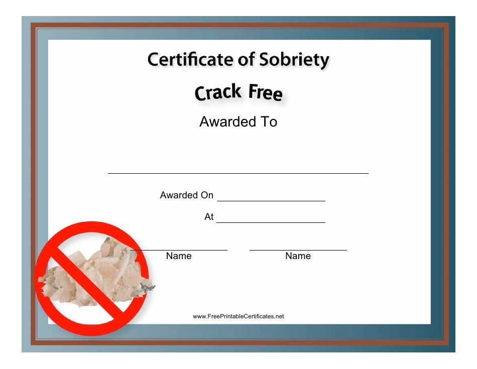 Crack Free Certificate of Sobriety Template