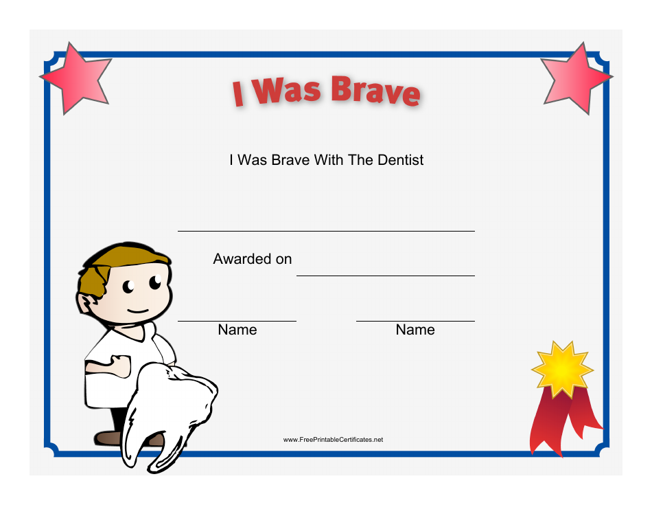 Bravery Certificate Template - Grey