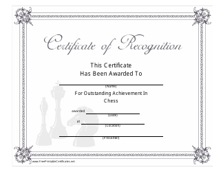 &quot;Chess Outstanding Achievement Certificate Template&quot;