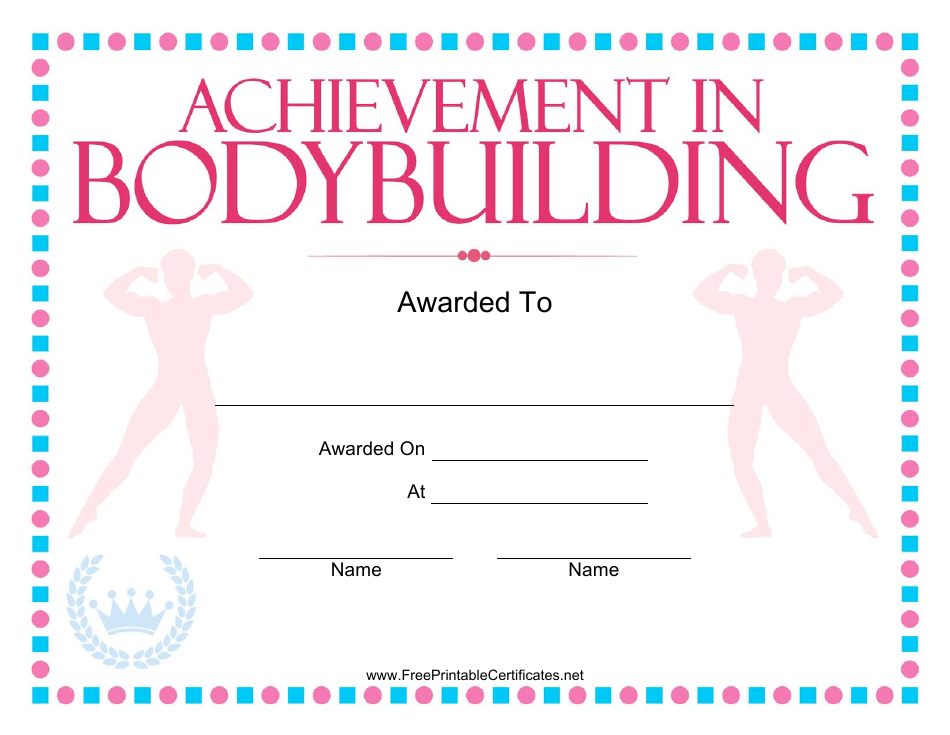Bodybuilding Certificate of Achievement Template, Page 1