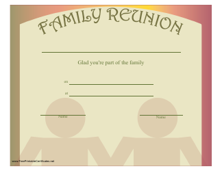 Document preview: Family Reunion Certificate Template - Two Person