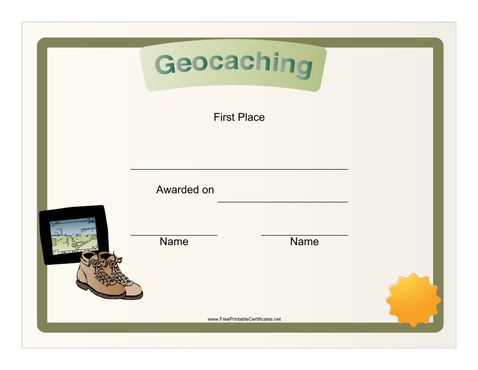 First Place Certificate Template