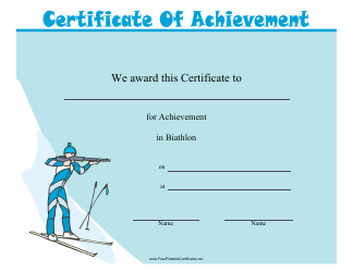 &quot;Biathlon Certificate of Achievement Template&quot;