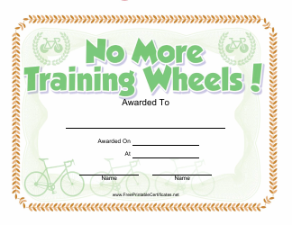 &quot;Bicycle Certificate Template&quot;