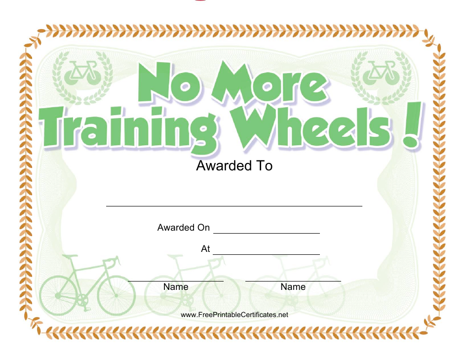 Bicycle Certificate Template - Create a Professional Bicycle Certification