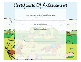 &quot;Steeplechase Certificate of Achievement Template&quot;