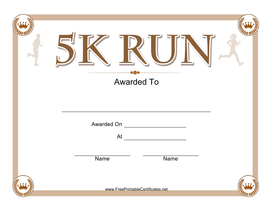 5k Run Certificate Template - Professional-Grade Design