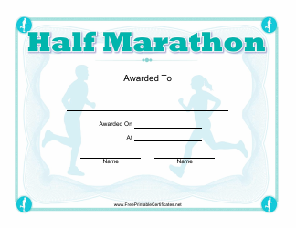 Half Marathon Award Certificate Template Download Printable PDF ...