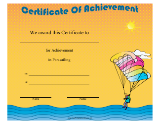 &quot;Parasailing Certificate of Achievement Template&quot;