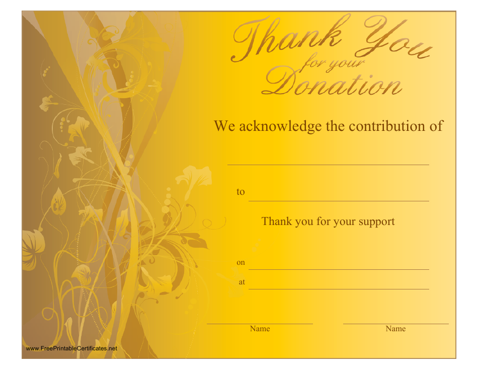 Free Printable Donation Certificate Templates