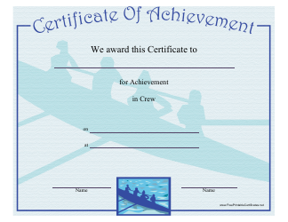 Document preview: Crew Certificate of Achievement Template
