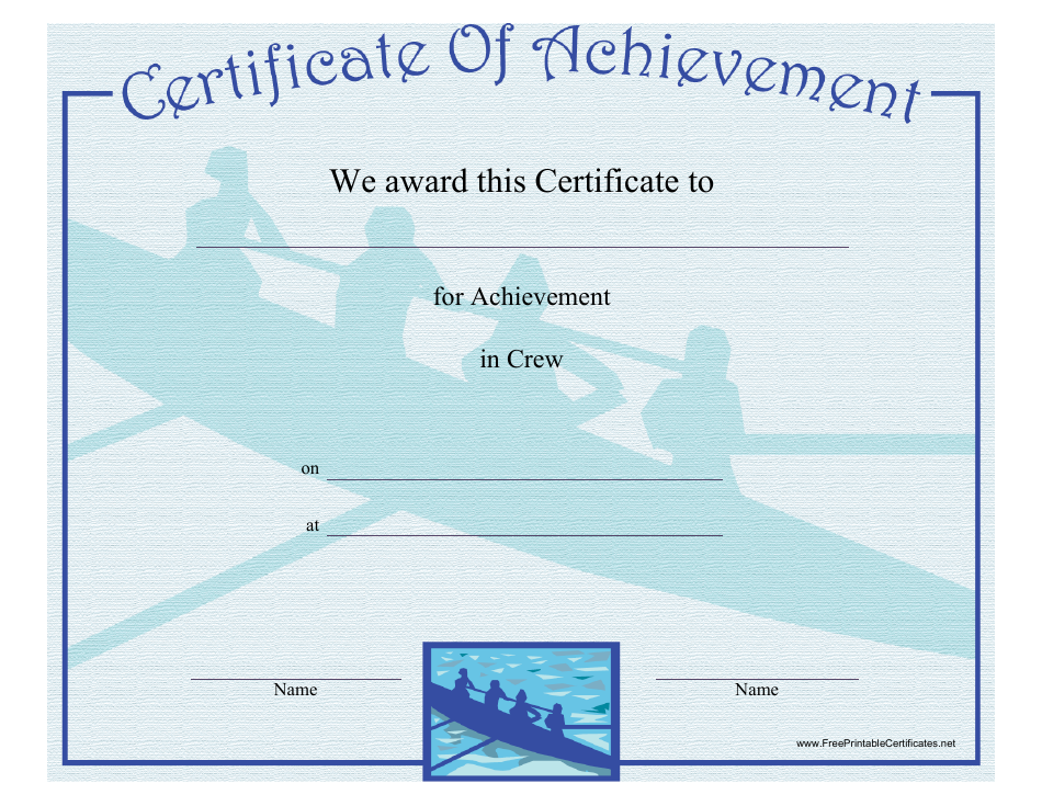 Crew Certificate of Achievement Template