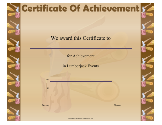 Lumberjack Events Certificate of Achievement Template