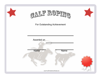 Document preview: Rodeo Calf Roping Certificate of Achievement Template