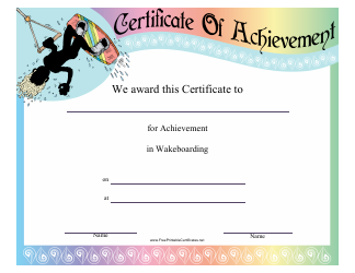 &quot;Wakeboarding Certificate of Achievement Template&quot;