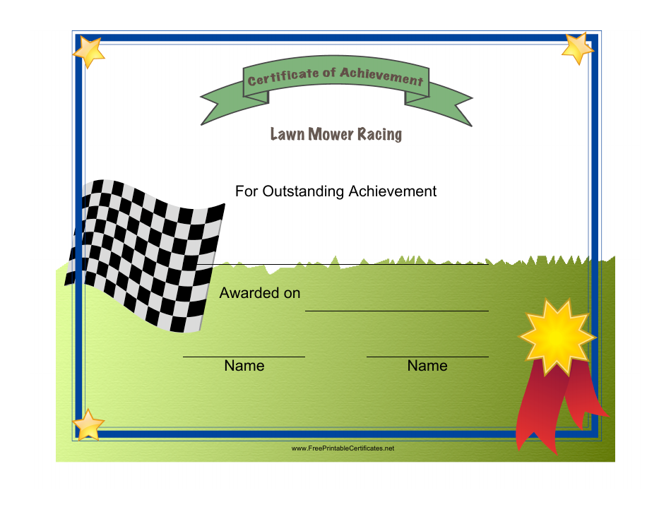 Lawn Mower Racing Certificate of Achievement Template Download ...