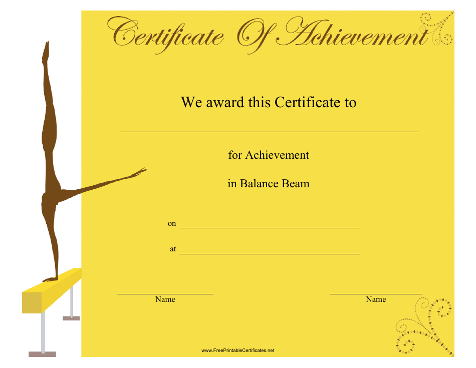 Gymnastics Certificate Template