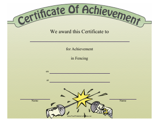 &quot;Fencing Certificate of Achievement Template&quot;
