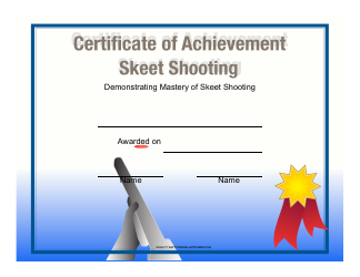 Document preview: Skeet Shooting Certificate of Achievement Template