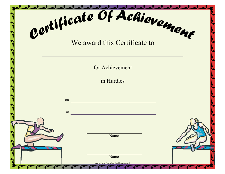 Hurdles Certificate of Achievement Template Download Printable PDF ...