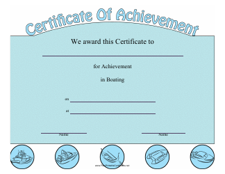 Document preview: Boating Achievement Certificate Template