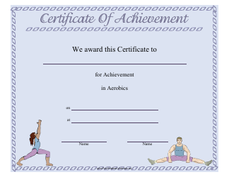 Document preview: Aerobics Certificate of Participation Template