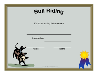 &quot;Rodeo Bull Riding Certificate Template&quot;