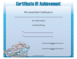 Scuba Diving Certificate of Achievement Template Download Printable PDF ...