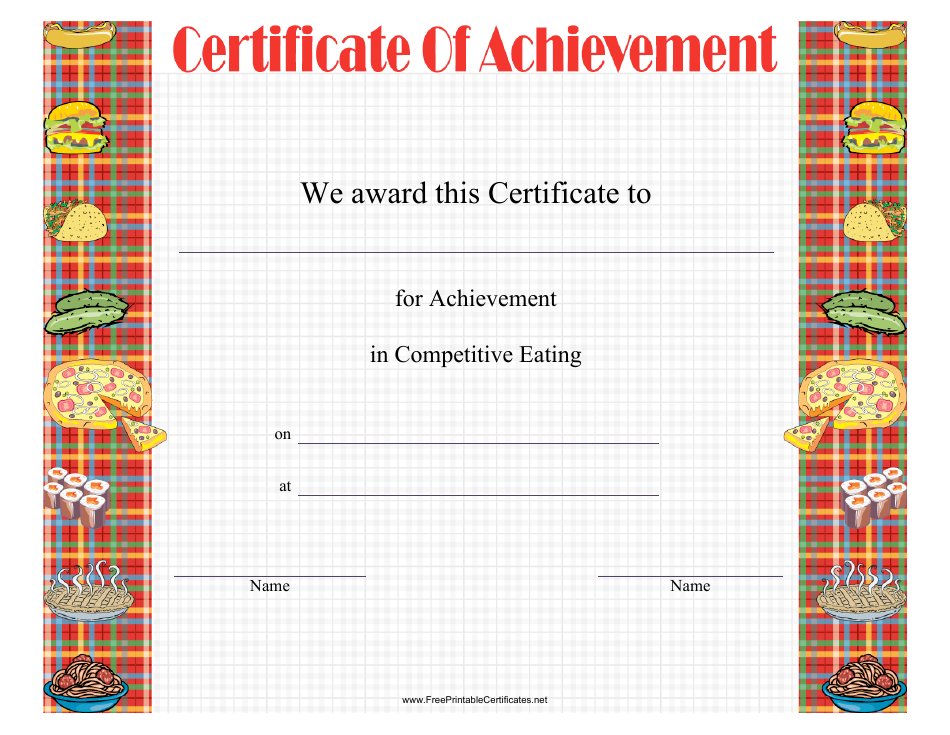 Competitive Eating Certificate of Achievement Template Download ...