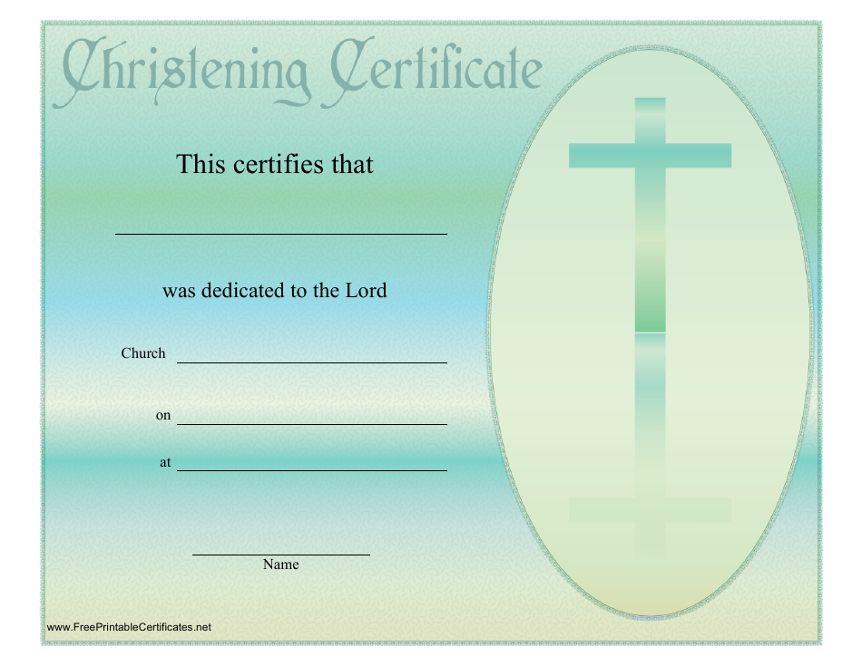 Christening Certificate Template Azure Download Printable PDF Templateroller