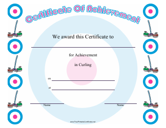 Document preview: Curling Achievement Certificate Template