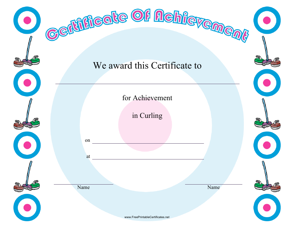 Curling Achievement Certificate Template, Page 1