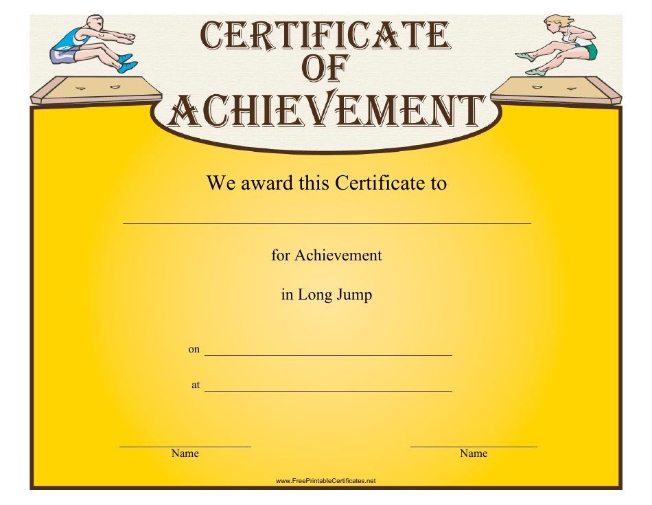 Long Jump Certificate of Achievement Template Download Printable PDF ...